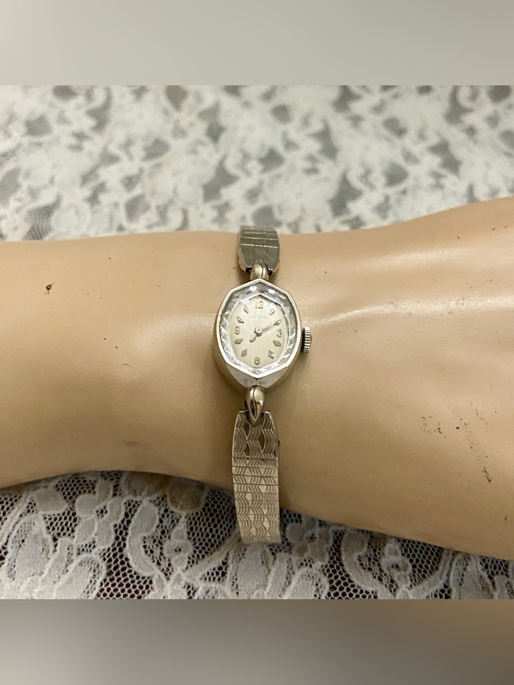 Longines 10kgf Swiss Made Mechanical White Gold Ladies Watch